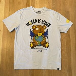Civilized Mens World Is Mine Tee Chenille Bear w Rhinestone Embellishments / XXL